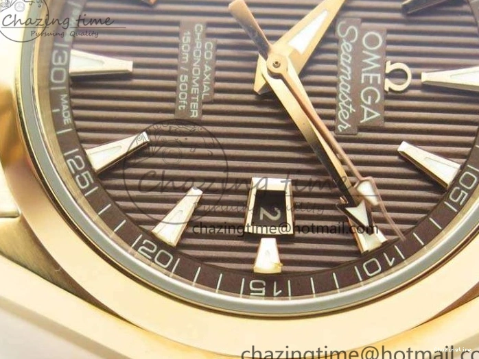 0418 Bright Aqua Terra Ladies 35mm RG V6F Best Edition Brown Dial On RG Bracelet A 8101